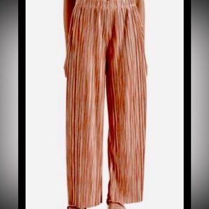 Steve Madden Ansel Pants Pleated Wide Leg Stripe Shine Multicolor NWT $69
